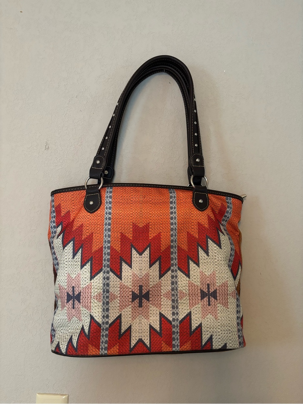 Montana West Southwestern Tote in Bright Colors Nice Studded Leather Straps
